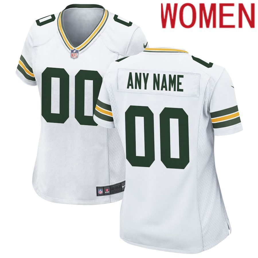 Cheap Women Green Bay Packers Nike White Custom Game NFL Jersey